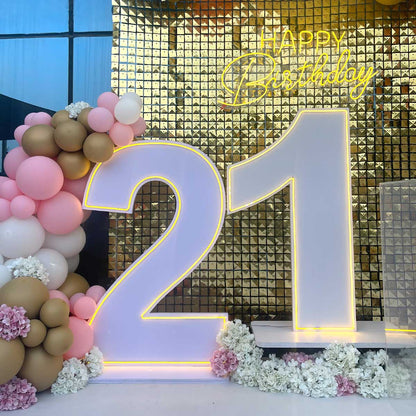 Gold and Pink Birthday Party Setup